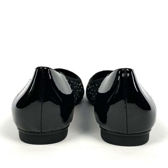 New Donald J Pliner Darren Black Studded Suede & Patent Leather Ballet Flat 8.5 - Picture 6 of 11